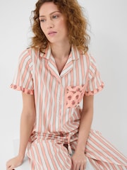 Accessorize Pink Floral Stripe Long Pyjamas Set - Image 3 of 4