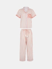 Accessorize Pink Floral Stripe Long Pyjamas Set - Image 4 of 4