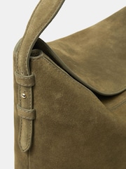 Accessorize Green Fold Top Suede Shoulder Bag - Image 2 of 3