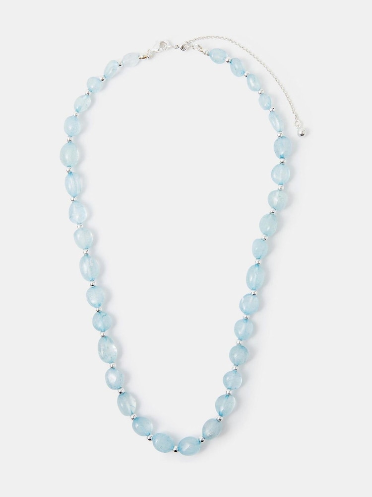 Accessorize Sterling Silver-Plated Aquamarine Necklace - Bild 1 von 2