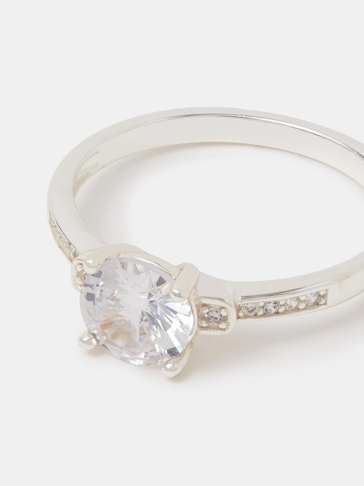 Accessorize Sterling Silver Cubic Zirconia Engagement Ring - Image 1 of 2