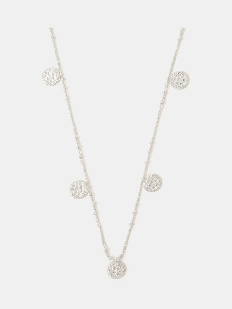 Accessorize Silver Sterling Silver-Plated Coin Charm Necklace - Image 1 of 2