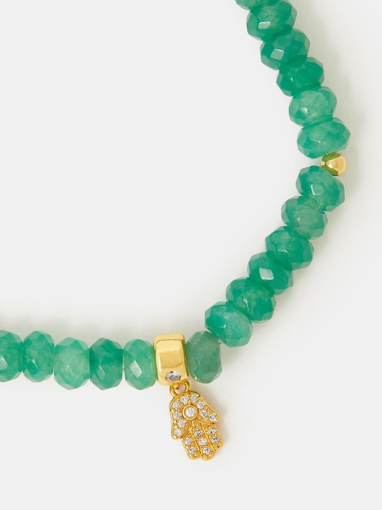 Accessorize 14ct Gold-Plated Healing Stone Bead Charm Bracelet - תמונה 1 מתוך 2 Accessorize 14ct Gold-Plated Healing Stone Bead Charm Bracelet - תמונה 1 מתוך 2