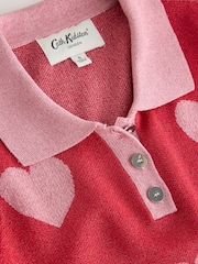 Cath Kidston Red Heart Sparkle Knitted Polo Top - Image 3 of 4
