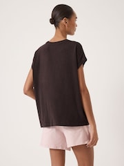 Hush Dark Brown Aisling Cotton Slub T-Shirt - Image 3 of 5