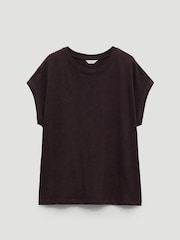 Hush Dark Brown Aisling Cotton Slub T-Shirt - Image 5 of 5