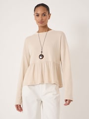 Hush Natural Sana Peplum Jersey Top - Image 1 of 5