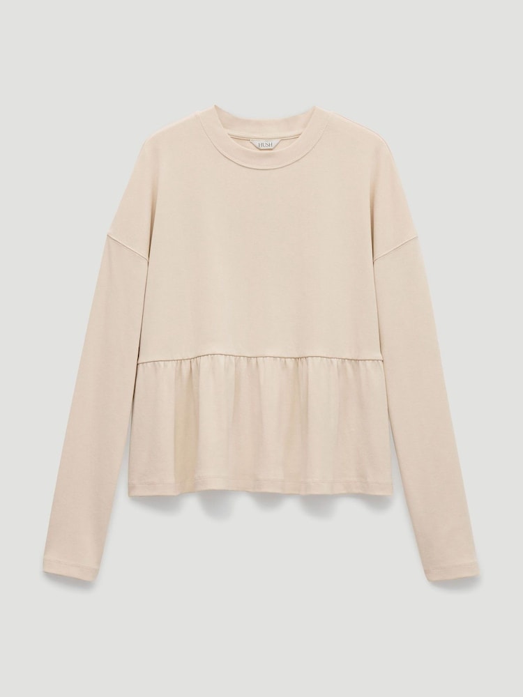 Hush Natural Sana Peplum Jersey Top - Image 5 of 5