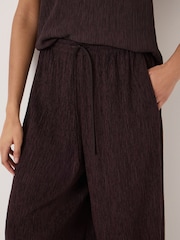 Hush Brown Adira Crinkle Bubble Hem Trousers - Image 4 of 5