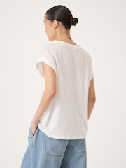 Hush White Aisling Cotton Slub T-Shirt - Image 3 of 6