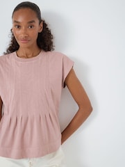 Ροζ - Κοντομάνικο μπλουζάκι Hush Ellery με πτυχώσεις και απελευθέρωση - Εικόνα 4 από 5