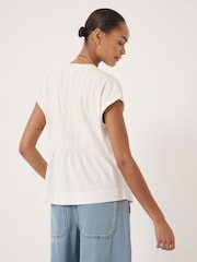 Hush White Ellery Pleat Release T-Shirt - Image 3 of 5