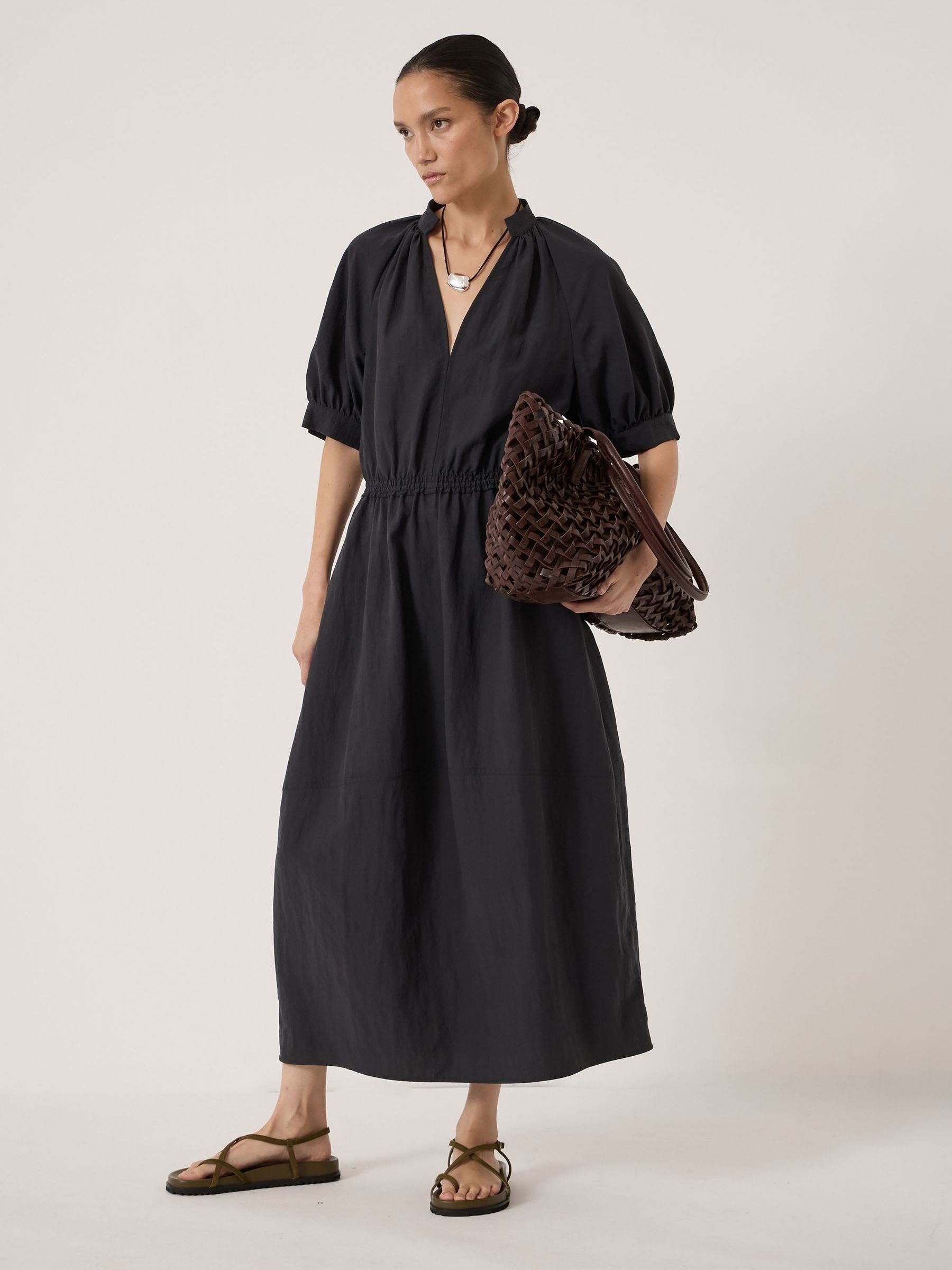 Buy Hush Black Isla Short Sleeve Midi Dress from Next USA