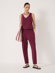 Hush Red Cropped Jersey Jumpsuit - Image 1 of 5