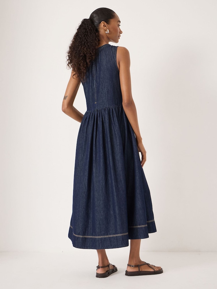 hush denim dress Buy Blue Marlowe Crew Neck Maxi from Next USA synkro-publish Slater Black Dresser V neck Color:Rhubarb