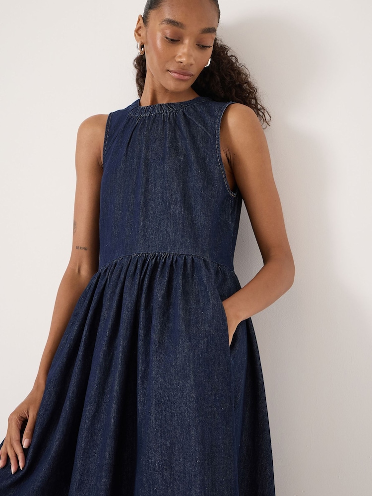 crew denim dress Utility Pocket Dress In Denim For Women