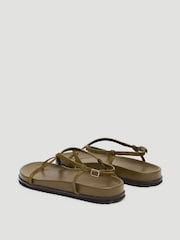 Hush Green Theo Leather Strappy Sandals - Image 4 of 7