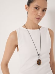 Hush White Micah Boat Neck Cotton Ribbed Vest - Image 4 of 5