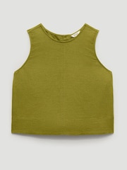 Hush Green Vera Linen Blend Shell Top - Image 5 of 5