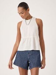 Белый - Hush Nomie Halter Neck Linen Peplum Top - Изображение 1 5