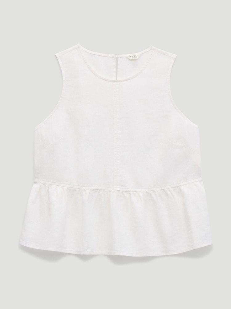 Белый - Hush Nomie Halter Neck Linen Peplum Top - Изображение 5 5