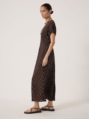 Hush Brown Grace Crepe V-Neck Maxi Dress - Image 3 of 6