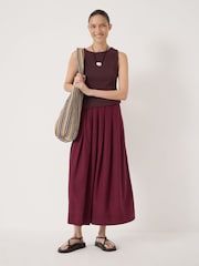 Hush שמלת מידי מתערובת פשתן בעיטור קפלים, דגם Ivy - תמונה 1 מתוך 5