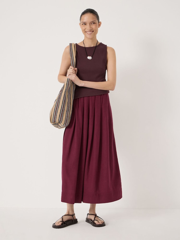 Hush שמלת מידי מתערובת פשתן בעיטור קפלים, דגם Ivy - תמונה 1 מתוך 5