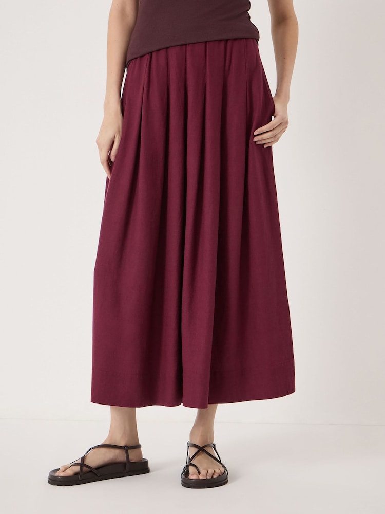 Hush שמלת מידי מתערובת פשתן בעיטור קפלים, דגם Ivy - תמונה 2 מתוך 5