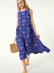 Φόρεμα Midi με Roman Φλοράλ Μοτίβο - Εικόνα 1 από 5