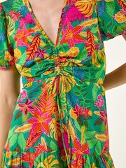 Roman Green Tropical Ruched Dress - Image 5 of 5
