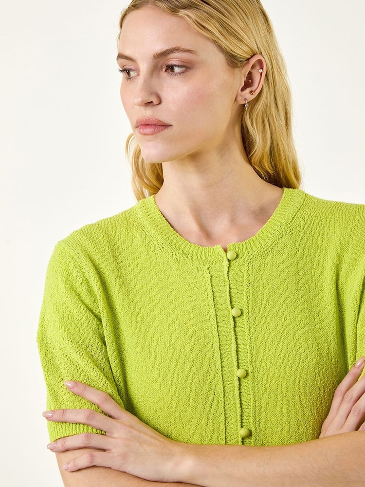 Roman Green Light Weight Button Knit Cardigan - Image 1 of 5 Roman Green Light Weight Button Knit Cardigan - Image 1 of 5