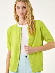 Roman Green Light Weight Button Knit Cardigan - Image 2 of 5