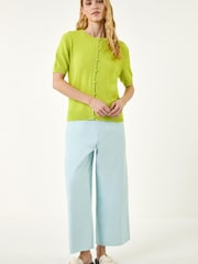 Roman Green Light Weight Button Knit Cardigan - Image 4 of 5