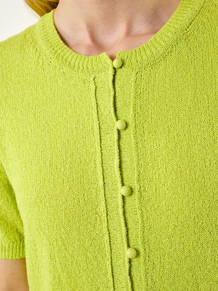 Roman Green Light Weight Button Knit Cardigan - Image 6 of 6 Roman Green Light Weight Button Knit Cardigan - Image 6 of 6