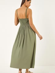 Roman Green Crochet Strappy Midi Dress - Image 3 of 5