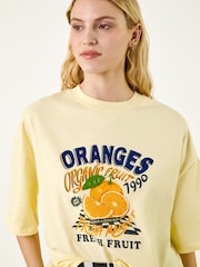 Roman Yellow Placement Print Top - Image 2 of 5