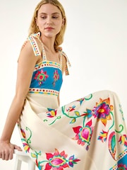 Roman Blue Paisley Midi Dress - Image 1 of 4