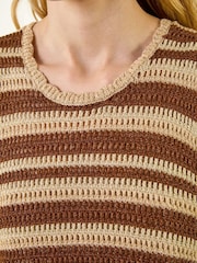 Roman Brown Shimmer Stripe Knit Vest - Image 6 of 6