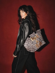 Rockett St George Animal Print Slogan Shoulder Bag - Image 1 of 8