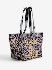 Rockett St George Animal Print Slogan Shoulder Bag - Image 4 of 8