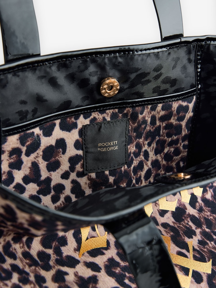 Rockett St George Animal Print Slogan Shoulder Bag - Image 8 of 8