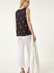 Roman Black Daisy Embroidered Vest - Image 3 of 5