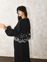 Rockett St George Black Swallow Embroidered Sweat Top - Image 2 of 8