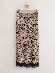 Rockett St George Animal Print Lace Trimmed Midi Skirt - Image 6 of 8