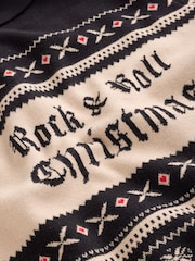 Rockett St George Monochrome Fairisle Deer Knitted Cardigan - Image 10 of 10