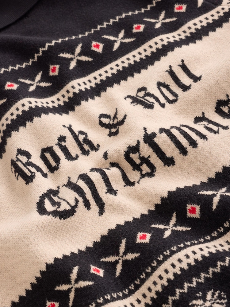 Rockett St George Monochrome Fairisle Deer Knitted Cardigan - Image 10 of 10 Rockett St George Monochrome Fairisle Deer Knitted Cardigan - Image 10 of 10