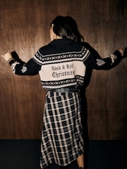 Rockett St George Monochrome Fairisle Deer Knitted Cardigan - Image 2 of 10