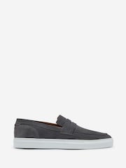 Oliver Sweeney Grey Suede Penny Loafers - Image 1 of 5