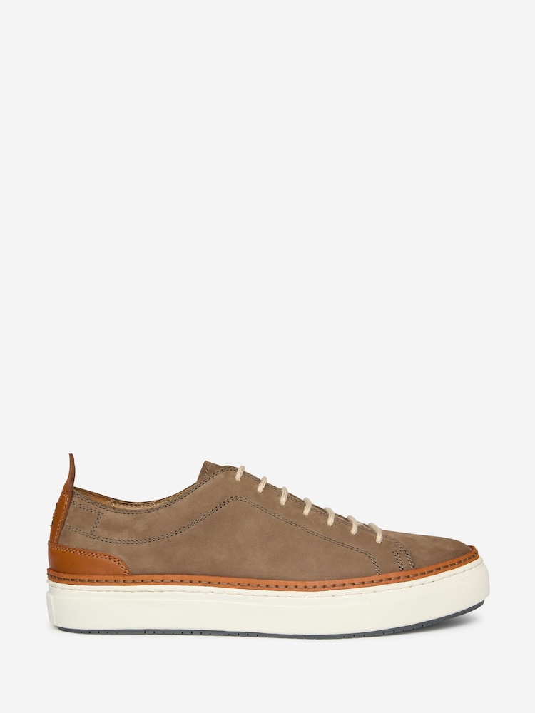 Oliver Sweeney Brown Full Grain Nubuck Cupsole Trainers - Image 1 of 5
